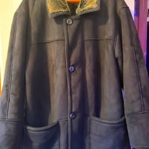 Jonathan Robert Men's Size M Coat Faux Suede with Faux Fur Lining